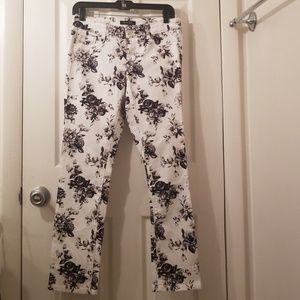 WHBM Slim Ankle Blanc Floral Print ajeans